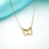 Plated Wire-Frame Open Butterfly Pendant Necklace on Snake Chain