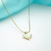Gold Plated White Opal Heart Pendant Necklace