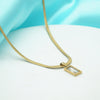 Radiant Rectangle Crystal Pendant Necklace