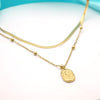 Golden Bloom Layered Pendant Necklace Set