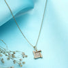 Minimal Square Crystal Pendant Necklace