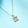 Minimal Square Crystal Pendant Necklace