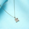 Minimal Square Crystal Pendant Necklace