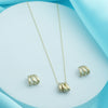 Trio Curve Necklace & Stud Earrings Set