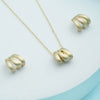 Trio Curve Necklace & Stud Earrings Set