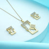 Lumine Lock Geometric Necklace & Earrings Set