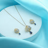 Sapphire Bloom Pendant Set