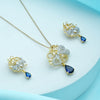 Sapphire Bloom Pendant Set