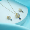 Sapphire Bloom Pendant Set