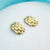 Contemporary Gold Link Stud Earrings