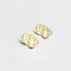 Molten Wave Gold Stud Earrings