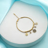 Luxury Gold Plated Floral Charm Bracelet with Sparkling Crystals