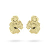 Modern Floral Gold Stud Earrings