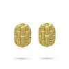 Contemporary Gold Link Stud Earrings