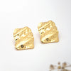 Molten Wave Gold Stud Earrings
