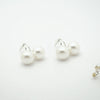 Double Pearl Earrings | Minimalist White Pearl Studs for Daily & Party Wear