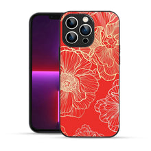 Bornstud Bold Floral Printed Case Red & Golden