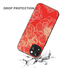 Bornstud Bold Floral Printed Case for iPhone 14 Plus Red & Golden