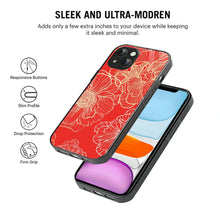 Bornstud Bold Floral Printed Case for iPhone 14 Plus Red & Golden