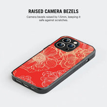 Bornstud Bold Floral Printed Case for iPhone 14 Pro Max Red & Golden