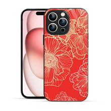 Bornstud Bold Floral Printed Case Red & Golden