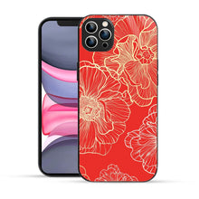 Bornstud Bold Floral Printed Case Red & Golden