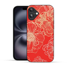 Bornstud Bold Floral Printed Case Red & Golden