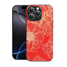 Bornstud Bold Floral Printed Case Red & Golden