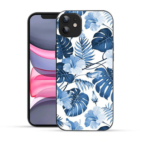 Bornstud Tropical Hibiscus Printed Case for iPhone 11 Blue