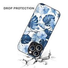 Bornstud Tropical Hibiscus Printed Case for iPhone 15 Pro Blue