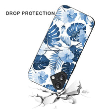 Bornstud Tropical Hibiscus Printed Case for iPhone 16 Blue
