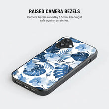 Bornstud Tropical Hibiscus Printed Case for iPhone 16 Blue