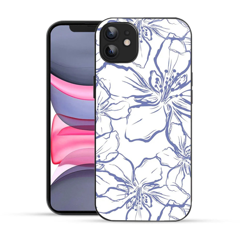 Bornstud  Floral Line Art Printed Case for iPhone 12