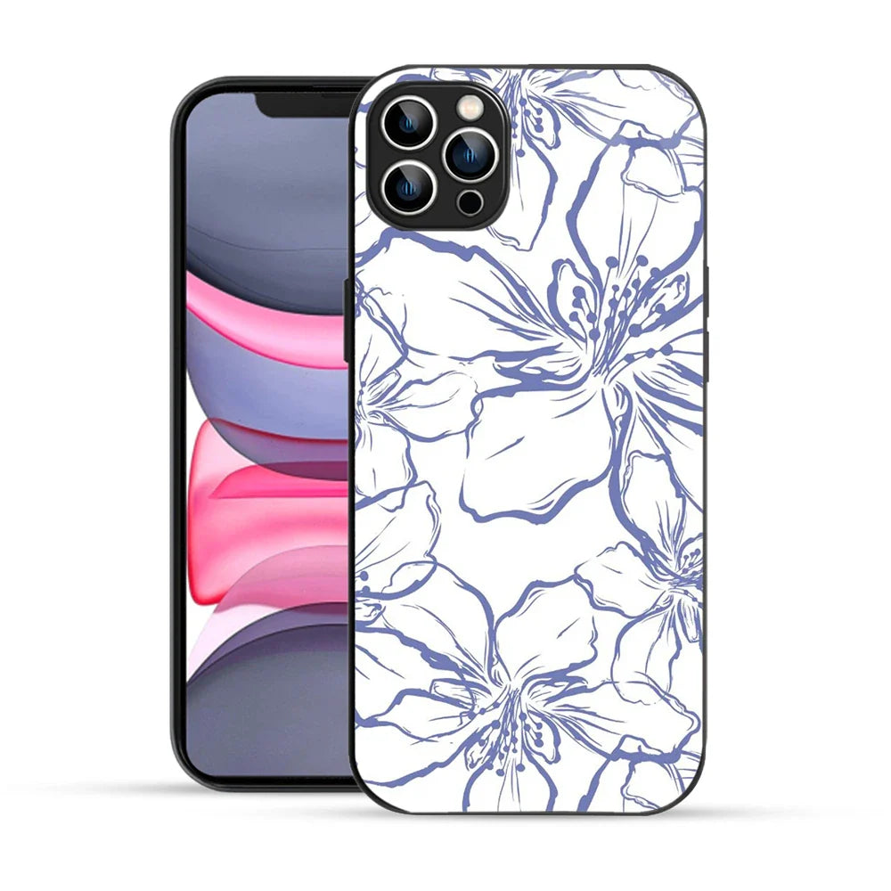 Bornstud  Floral Line Art Printed Case for iPhone 12 Pro