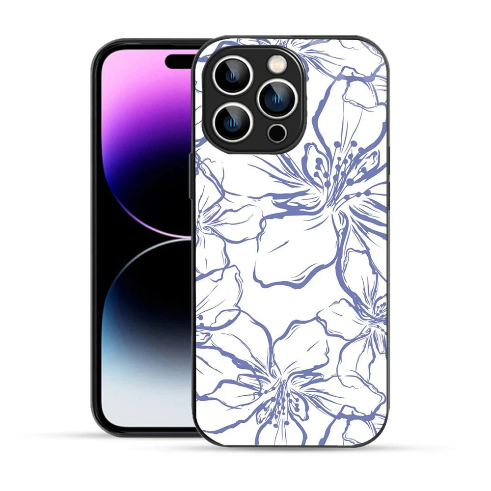 Bornstud  Floral Line Art Printed Case for iPhone 14 Pro Max