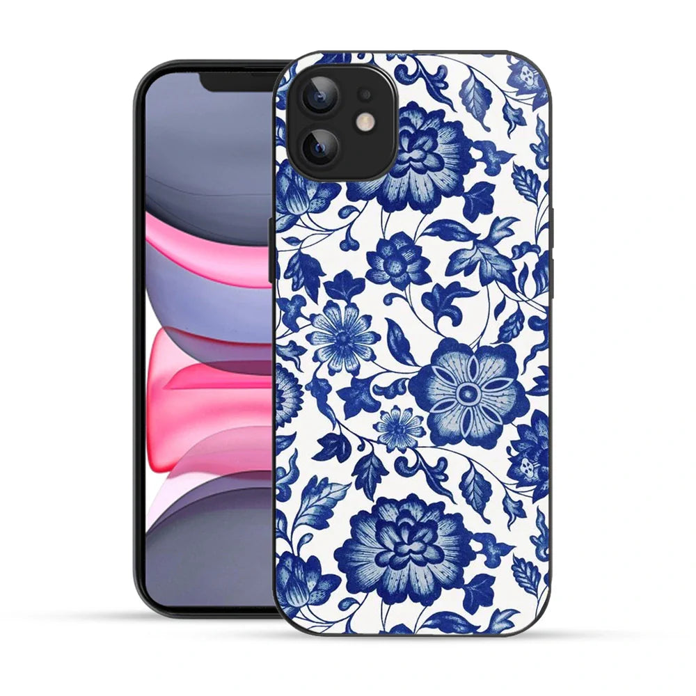 Bornstud  Vintage Floral Blue Printed Case for iPhone 12