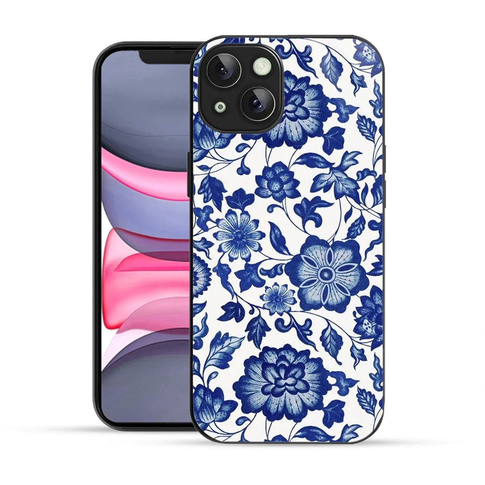 Bornstud  Vintage Floral Blue Printed Case for iPhone 13