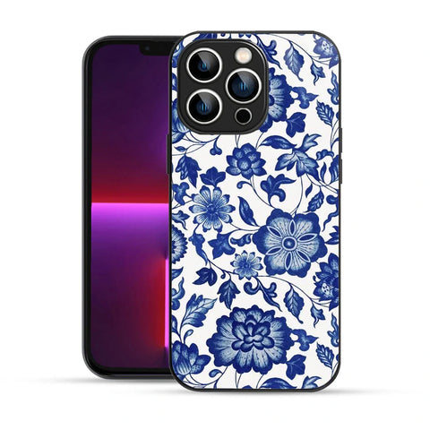 Bornstud  Vintage Floral Blue Printed Case for iPhone 13 Pro Max