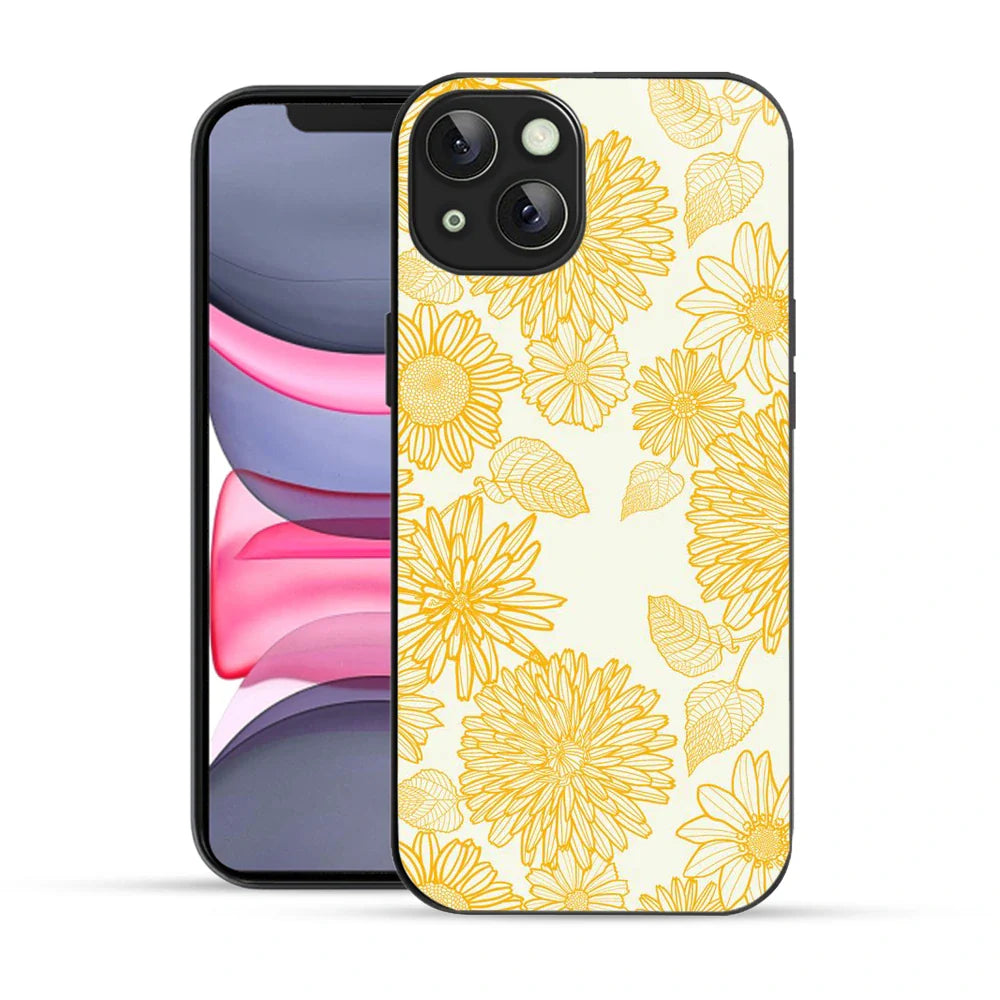Bornstud Floral Bloom Printed Case for iPhone 14 Yellow