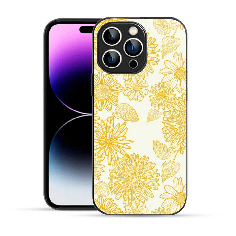 Bornstud Floral Bloom Printed Case for iPhone 14 Pro Yellow