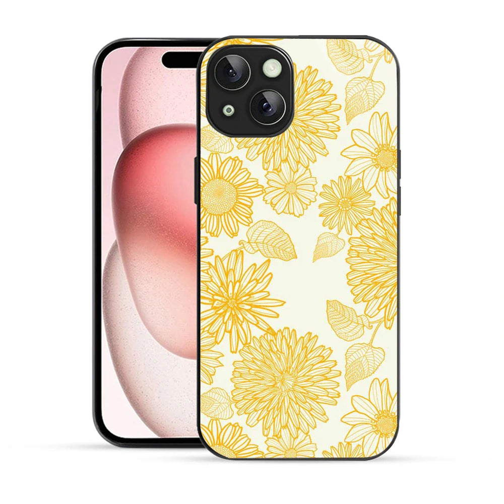 Bornstud Floral Bloom Printed Case for iPhone 15 Yellow