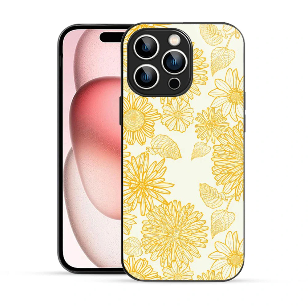 Bornstud Floral Bloom Printed Case for iPhone 15 Pro Yellow