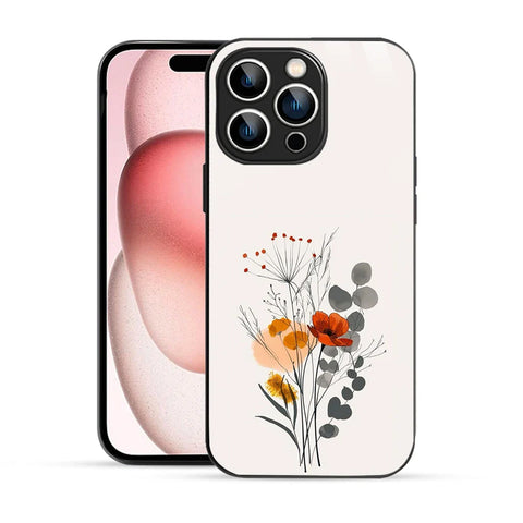 Bornstud Minimal Floral Printed Case for iPhone 15 Pro Max