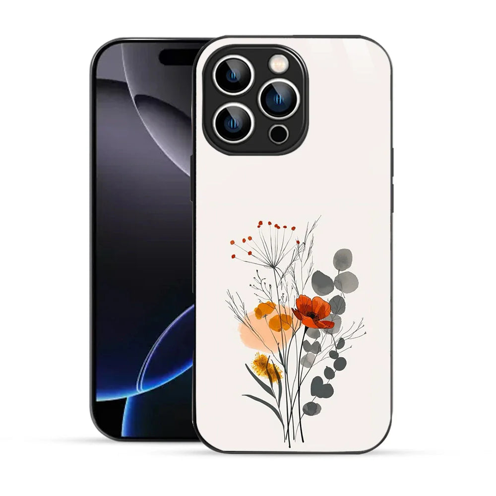 Bornstud Minimal Floral Printed Case for iPhone 16 Pro Max