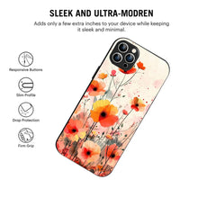 Bornstud Blooming Poppy Floral Printed Case for iPhone 12 Pro orange