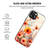 Bornstud Blooming Poppy Floral Printed Case for iPhone 14 Plus orange