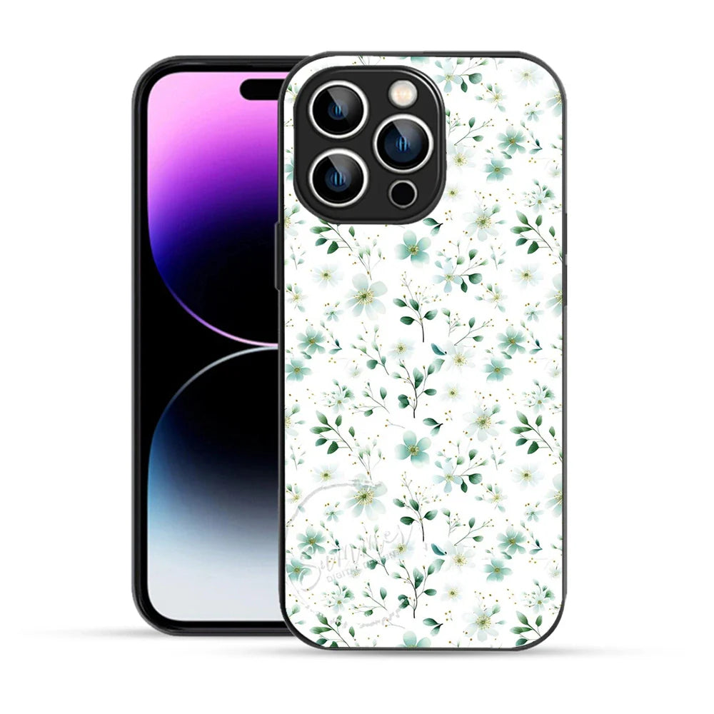 Bornstud Green Blossom Printed Case for iPhone 14 Pro Max