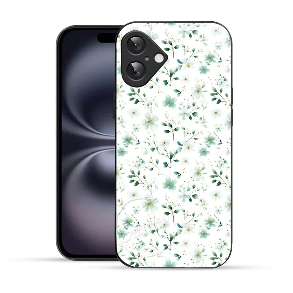 Bornstud Green Blossom Printed Case for iPhone 16 Plus