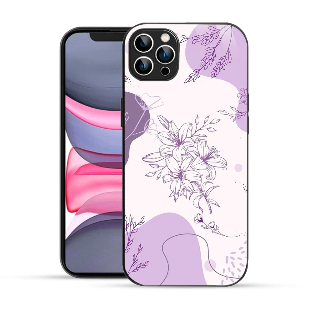 Bornstud Lavender Blossom Printed Case for iPhone 12 Pro purple