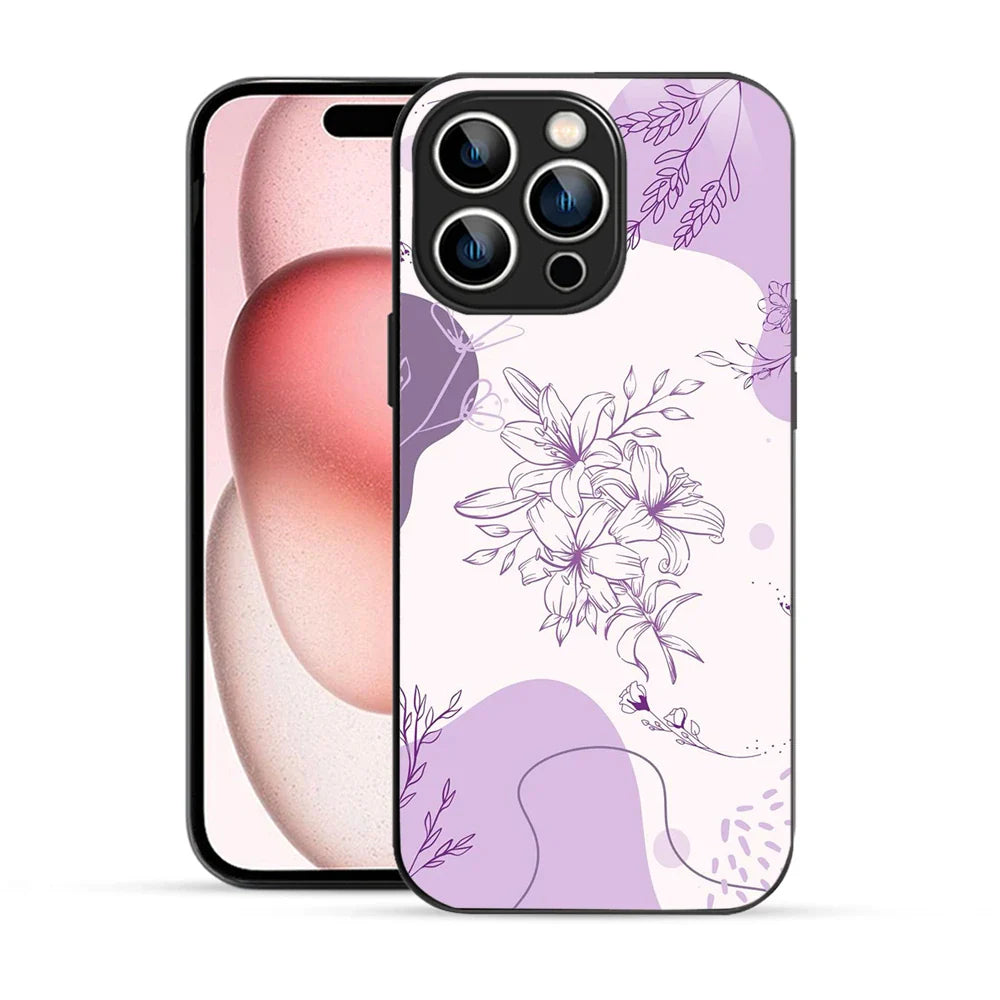 Bornstud Lavender Blossom Printed Case for iPhone 15 Pro purple